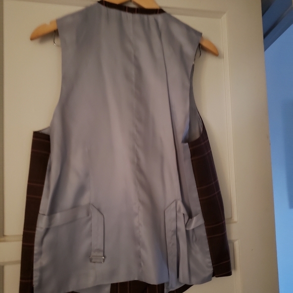 Stunning 3 piece brown/pink plaid men's suit. Designer Tiglio Rosso, 100% wool. - Picture 4 of 9